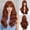 Auburn, variant on Auburn Wig with Bangs for Women Auburn Long Wavy Hair Wig Curly Wavy Synthetic Wigs for Girls Daily Party Use 26Inch