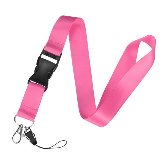 Uxcell 1-Pack Lanyards for Keys, Pink 1" Wide Keychain Long ID Badges Neck Lanyard Strap with Quick Release Buckle ID Holder Folder