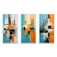 thumbnail image 2 of Designart "Cubist Explorations Deconstructed Minimalism III" Abstract Painting Framed Wall Art Set Of 3 - Blue Modern Frame Gallery Set For Office Decor, 2 of 6
