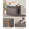 thumbnail image 4 of Arenero para Gatos, Caja de Arena, Bandeja Lavable Extraíble, Casa para Gatos, Mesa Auxiliar, 4 of 7