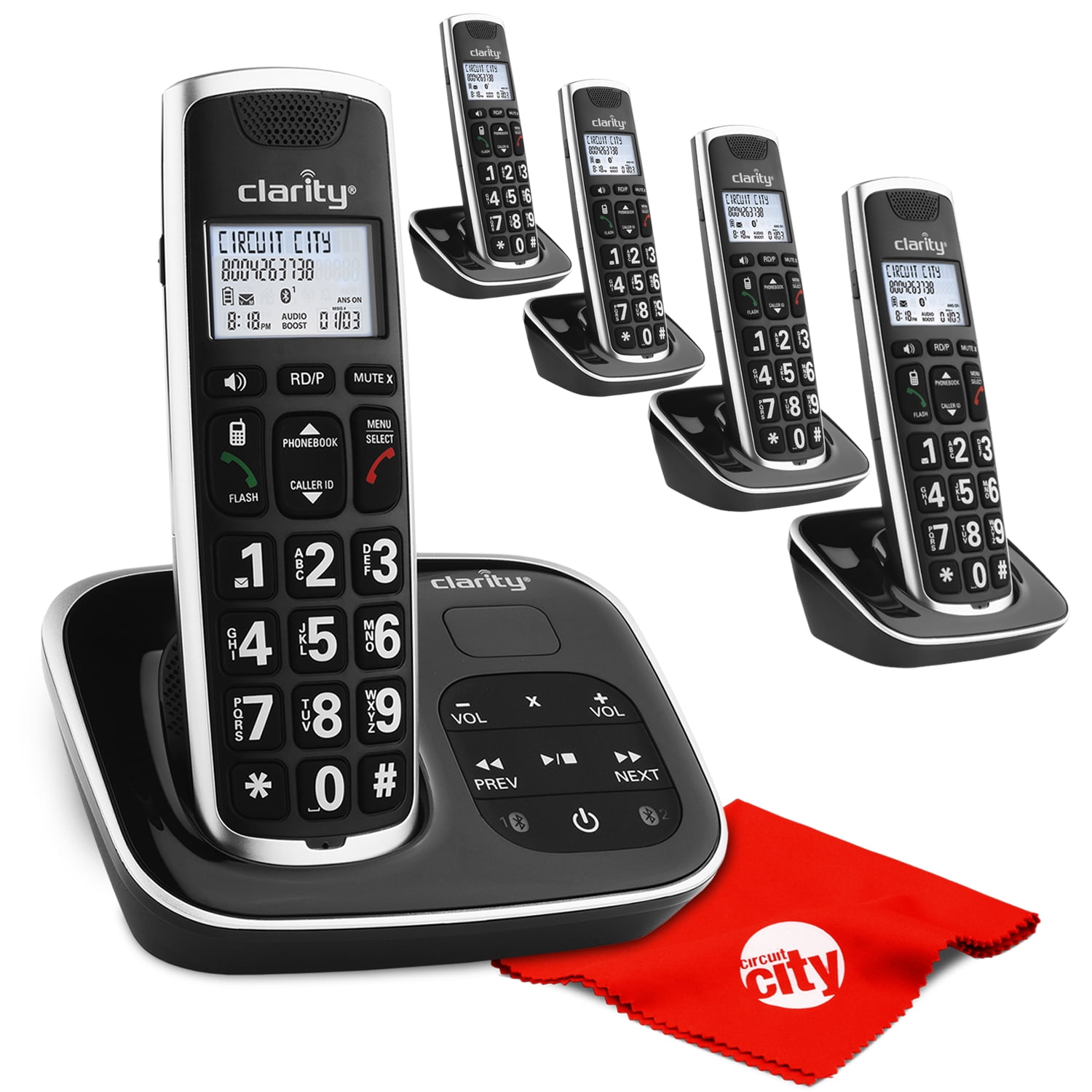 Clarity BT914 DECT 6.0 Amplified Cordless Phone with Extra Four BT914HS
