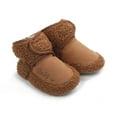 thumbnail image 3 of Povozer Baby Booties Girls Boys Slippers First Walkers Shoes Warm Socks Crib Shoes(Brown,12-18 Months), 3 of 5