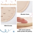 thumbnail image 3 of 92-Slot Flat Round Wooden Finger Rings Display Stands Ring Organizer Holder Tray with Velvet Inside Beige 26.2x1.75cm 1pc, 3 of 7