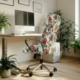 thumbnail image 3 of ZIATUBLES Office Chair Cover Stretch Anti-Dust Rotating Chair Slipcover Soft Spandex Computer Chair Covers for High Back Chair Seat Backrest Stylish Chair Protector Cover, S, Retro Rose, 3 of 7