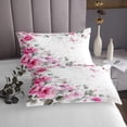 thumbnail image 3 of Erosebridal Pink Flower Coverlet Set Twin for Girls, Ink Painting Style Bedding Set, Microfiber 2pcs, 3 of 5