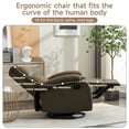 thumbnail image 6 of 360° Swivel Rocking Recliner for Adults, Micro Velboa Rocker Recliner Chair for Living Room, Manual Single Sofa Recliner for Apartment - Dark Brown, 6 of 7