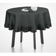 thumbnail image 2 of Vargottam Ruffle Tablecloth Kitchen Dining Tabletop Cover Decoration Cotton Solid Table Cover Round, Dark Gray- 69 Inches Diameter, 2 of 9