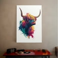 thumbnail image 6 of 16x24inchx1pcs Colorful Highland Cow Canvas Wall Art, 6 of 6