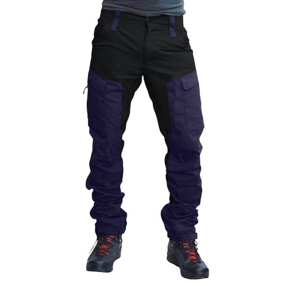 GrmtClth Mens Cargo Pants 2026 Linen Relaxed Fit Casual Elastic Waist Drawstring Palazzo Pants Summer Beach Travel Wide Leg Trousers with Label Purple M