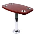 thumbnail image 4 of Wuzstar Aluminum Boat Table Varnished Removable Marine Table with 4 Cup Holders for Caravan RV Marine Boat Height Adjustable, 4 of 11