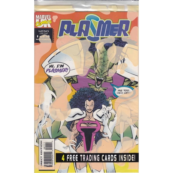 Plasmer #1 (with card) VF ; Marvel UK Comic Book