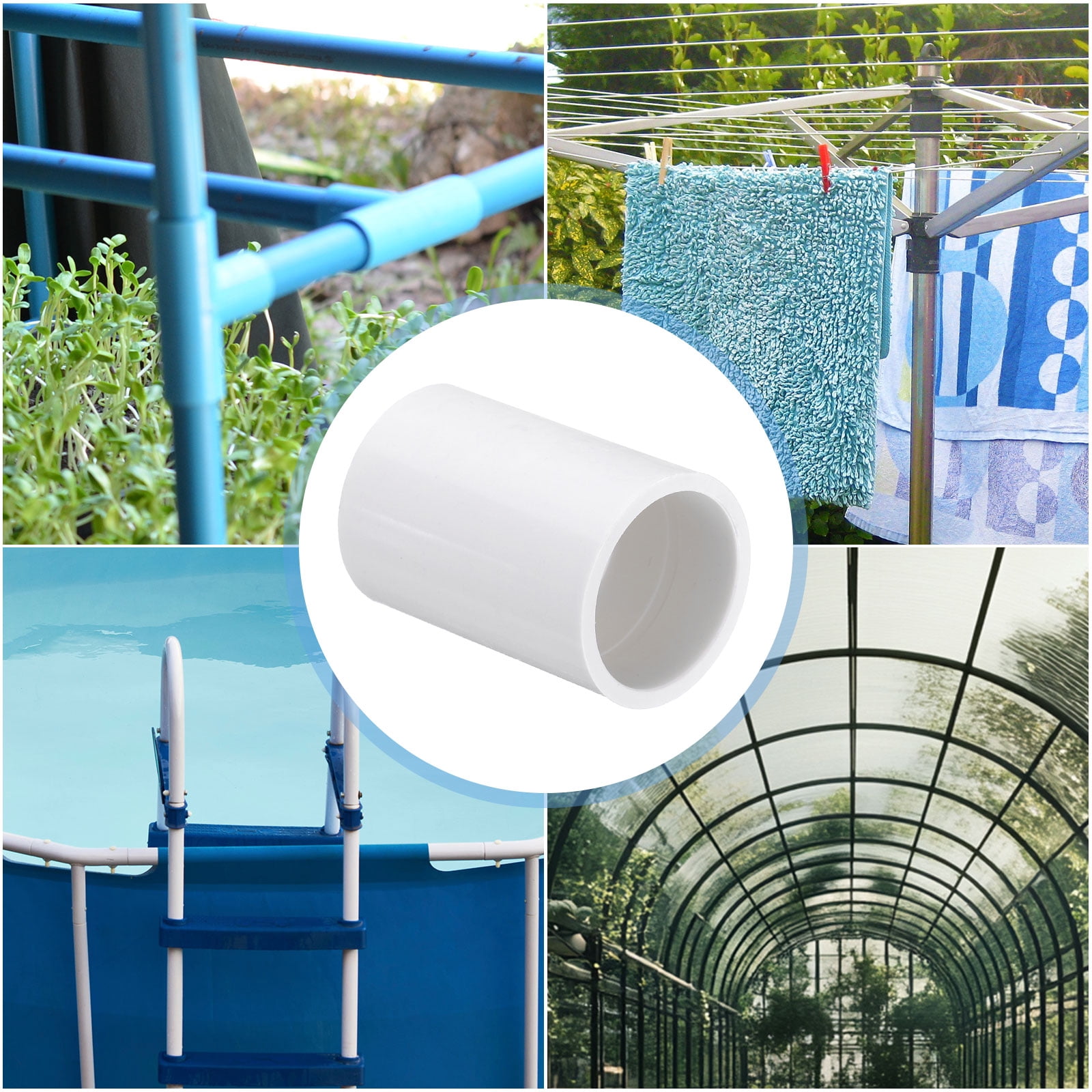 Unique Bargains Pipe End Cap Plug White 75mm x 85mm x 83mm 2pcs