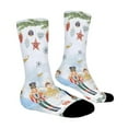 thumbnail image 4 of Funny Casual Cotton Socks for Men Women，Christmas Watercolor Nutcracker Xmas Cartoon Unisex Novelty Printed Crew Hiking Socks, 4 of 6
