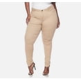 thumbnail image 5 of Jack David Women's PLUS SIZE Stretchy TWILL JEANS MID-RISE premium SKINNY PANTS (KHAKI), 5 of 7