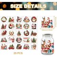 thumbnail image 2 of Recortes de silueta de Papá Noel y muñeco de nieve para frascos, latas de vidrio, decoración de botellas de los deseos, 25 piezas, silueta duradera, 2 of 9