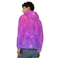 thumbnail image 4 of Kdxio Purple Glitter Print Men Hoodies Casual Hoodies for Men with Zip Pockets Full Zip Long Sleeve Sweatshirt Sports Hooded Jacket-Medium, 4 of 5