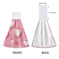 thumbnail image 4 of Valentine Daisies Leaves Hearts Cartoon Hanging Towels with Loop Hand Towels Nylon Fastener Tape Design Dish Cloths 2 Pieces, 4 of 7