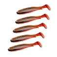 thumbnail image 2 of 5x Pesca de Señuelos Suaves de Cola T Cebos Falsos para de Agua Dulce agua de salada marrón, 2 of 7