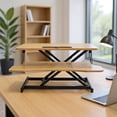 thumbnail image 6 of Jopath 32" Desk Converter,Height Adjustable Standing Desk Converter for Home Office,Dual Monitor and Laptop Workstation with Wide Keyboard Tray,Black+Natural, 6 of 10