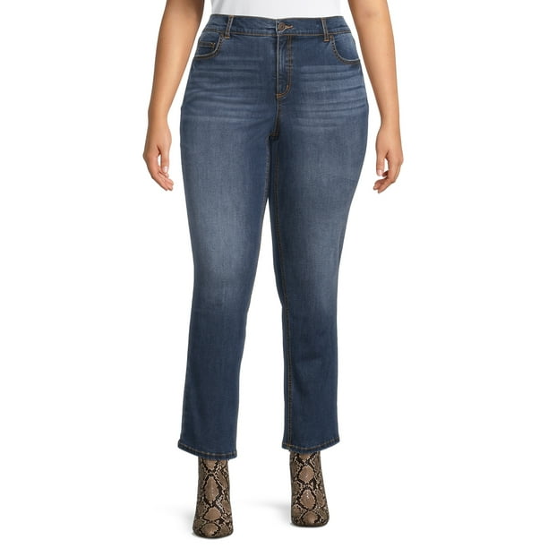 Terra & Sky Women's Plus Size Core Denim Straight Leg Jeans - Walmart.com