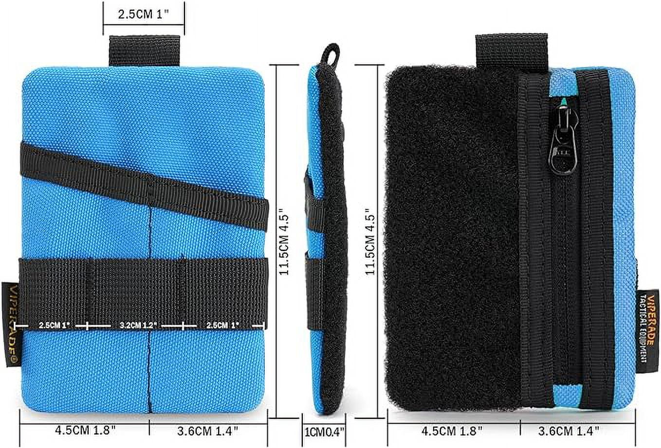 VIPERADE VE15 Small EDC Pouch, Pocket Organizer, EDC Pocket Pouch with DIY Patches Area, EDC Pocket Organizer Wallet for Cards, Small Tool Pouch for EDC Gears