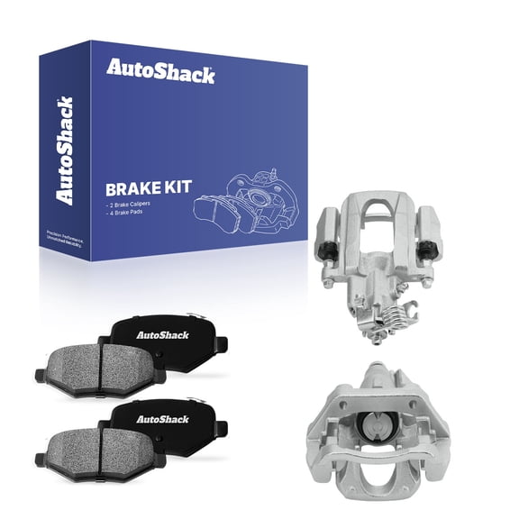 AutoShack Rear Brake Calipers   Ceramic Brake Pads Replacement for 2010-2012 Ford Taurus 6-PC Kit