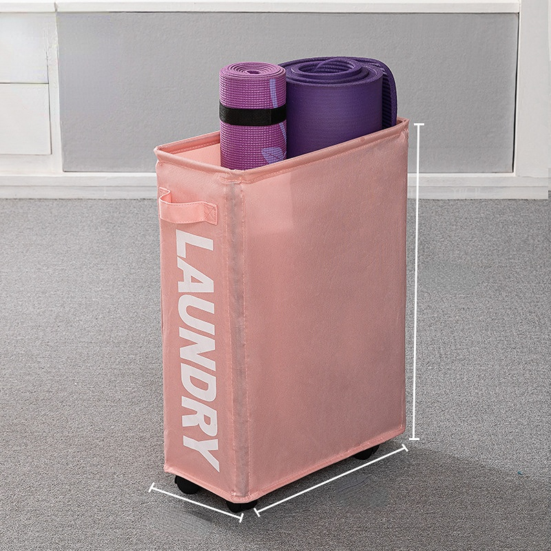 22Inches Large Laundry Basket on Wheels, Collapsible Rolling Laundry