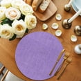 thumbnail image 2 of Lavender Burlap Texture Round 13 Inch Placemats Set of 2, Farmhouse Vintage Lavender HeatResistant Non Slip Place Mats for Dining Table, Wipeable Braided Kitchen Table Mats for Housewarming, 2 of 9