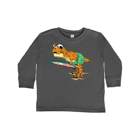 

Inktastic Tyrannosaurus Rex with Surf Board Gift Toddler Boy or Toddler Girl Long Sleeve T-Shirt