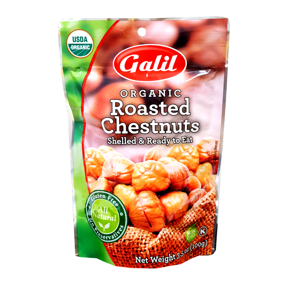 Organic Roasted Chestnuts, Shelled & Ready To Eat (Galil) 3.5 oz