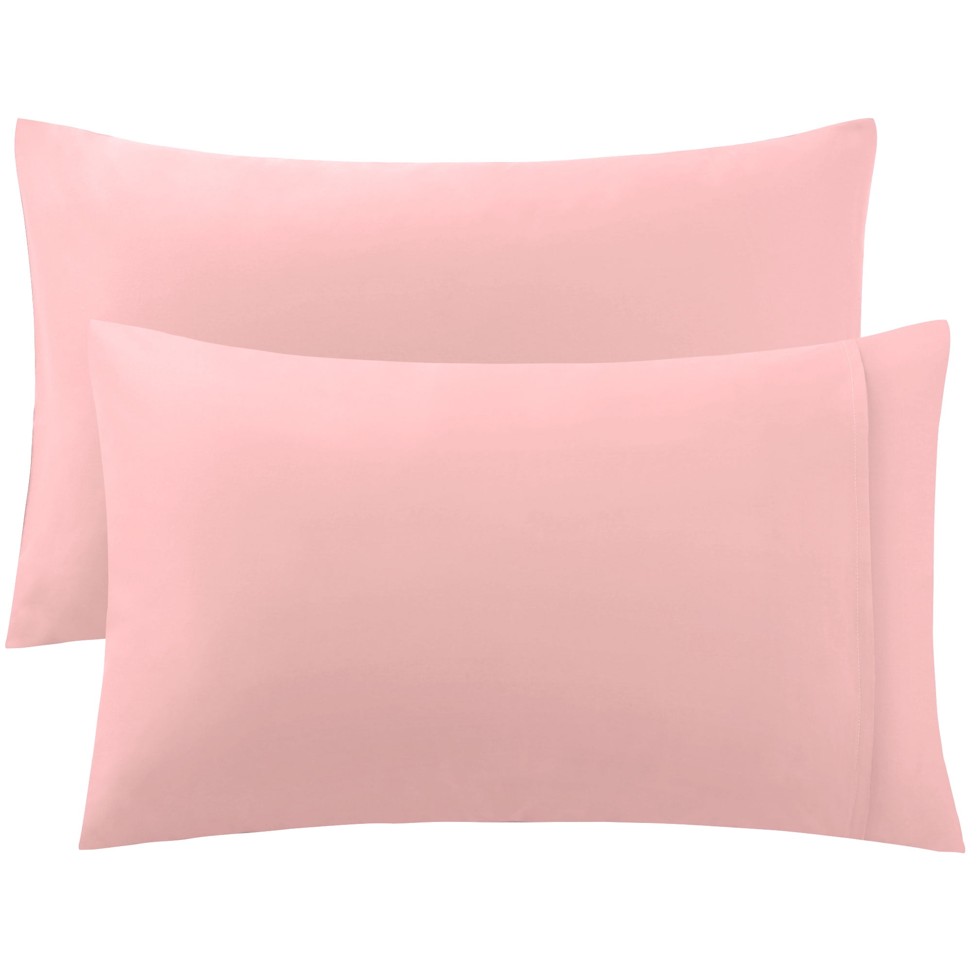 PiccoCasa 300 Thread Count Cotton Standard/Queen Pillowcases Covers Light Pink, 2PCS