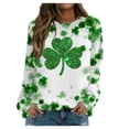 thumbnail image 1 of Xuyuer Women's Round Neck St. Patrick's Day Printed Long Sleeve Shirts Sweatshirt - Festive Holiday Graphic Pullover Top for Seasonal Parties, Gift Exchanges and Cozy Spring Summer Wear, 1 of 5