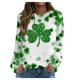 thumbnail image 1 of Xuyuer Women's Round Neck St. Patrick's Day Printed Long Sleeve Shirts Sweatshirt - Festive Holiday Graphic Pullover Top for Seasonal Parties, Gift Exchanges and Cozy Spring Summer Wear, 1 of 5