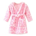 thumbnail image 4 of Dagaeig Flannel Toddler Kids Robe Baby Boys Girls Cartoon Bathrobes Hooded Warm Flannel Night Robe Sleepwear Pajamas Pjs Homewear for 2-7 Years 5-6 Years, 4 of 4
