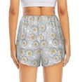 thumbnail image 4 of Xecao's Daisies Flowers for a double-layer running short for women, perfect for gym, tennis, and more, featuring a convenient pocket., 4 of 9