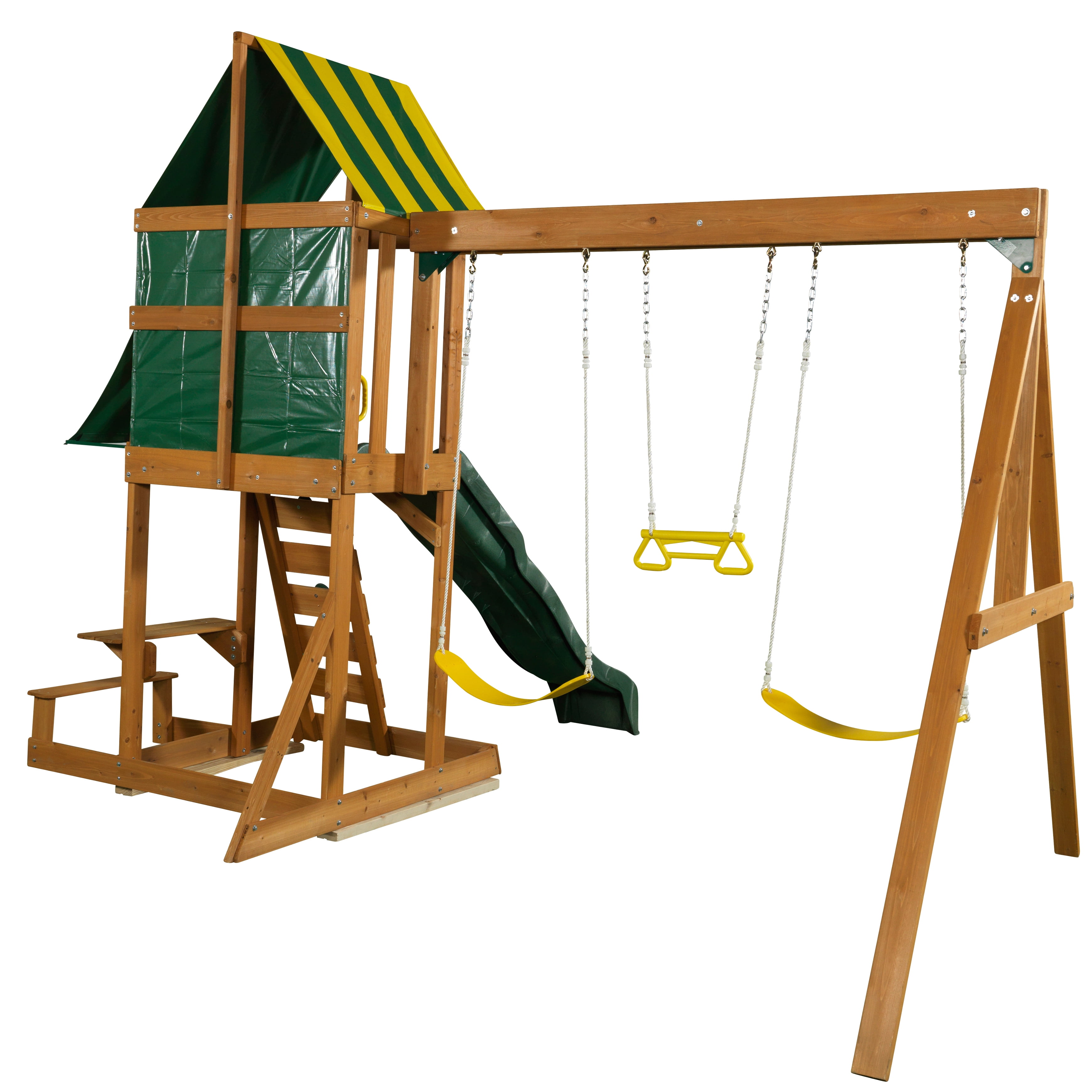 kidkraft spring meadow wooden swing set