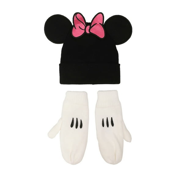 Disney Minnie Mouse Ears & Bow 2-Pack Knit Cap & Mittens Set
