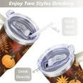 thumbnail image 5 of Maple Leaf Pumpkins in Autumn 40 Oz Tumbler with Handle Lid and Straw, Stainless Steel Double Walled Vacuum Insulated Cup, Cute Birthday Gifts Tumbler for Women Men Friends, 5 of 7