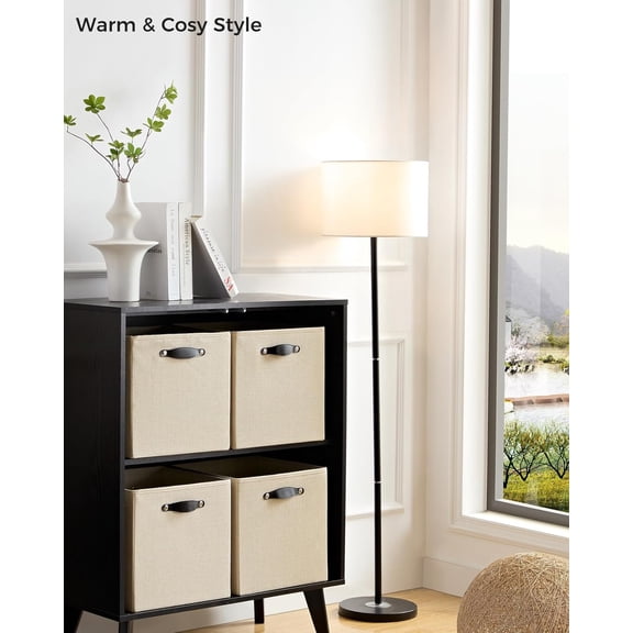 Storage Cube Bins| 7.7 oz/yd² Fabric Cubby Organizer Baskets for Shelf, Closet, Cabinet, Wardrobe|  Shelving Unit Insert Drawer| 4 Pack, Beige, 13x15x13 Inch