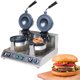 thumbnail image 1 of DUANWUS Máquina de Hamburguesas UFO de Acero Inoxidable, calefacción de Doble Cara, máquina de Hamburguesas de Helado Comercial de 1300 W 180 ° giratoria (DoubleHead), 1 of 5