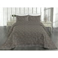 thumbnail image 2 of Ambesonne Retro Quilted Bedspread Set 3 Pcs, Abstract Leaf Silhouettes Art, King, Umber Dimgray and Cinnamon, 2 of 4