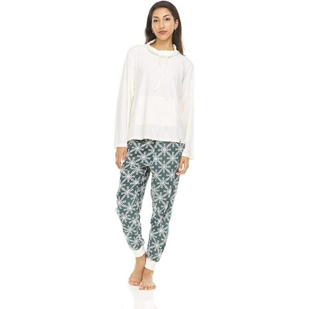 

Bearpaw Comfy Long Sleeve Funnel Neck Pullover with Jogger Pants Pajama Set 2-Piece (Women s)
