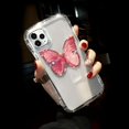 thumbnail image 1 of for iPhone 8 Plus/iPhone 7 Plus Case for Women Clear Silicone Cute Glitter Bling Rhinestone Diamond Crystal Transparent with Butterfly Pattern Luxury Soft Thin Slim Case for iPhone 8 Plus Pink, 1 of 5