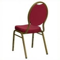 thumbnail image 5 of Flash Furniture HERCULES Series Teardrop Back Stacking Banquet Chair in Burgundy Patterned Fabric - Gold Frame, 5 of 13