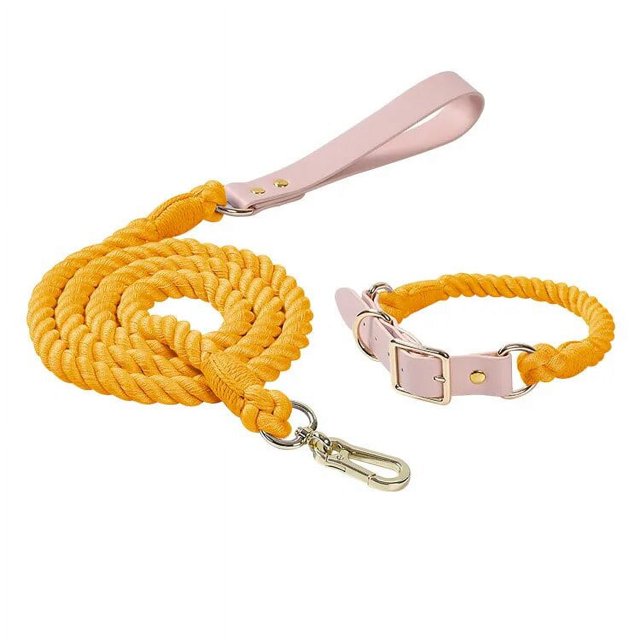 Colorful pu Leather dog Collars Pet Dog Leash Lead For Small Medium Large Dogs Pitbull Bulldog Pugs Beagle Outdoor Walking Rope ShopWise Round