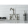 thumbnail image 7 of Kingston Brass KS7978AX English Country Bridge Bathroom Faucet with Matching Pop-up Drain, Brushed Nickel, 7 of 7