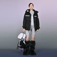 thumbnail image 6 of Women's Winter Workwear Parka Down Jacket - Goose Down Filled, Removable Hood, Warm Fashion Outerwear for Office & Daily, 6 of 7