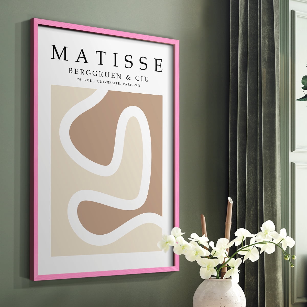 Matisse CCCXLVI in Pink Solid Wood 16 x 20 Framed Print