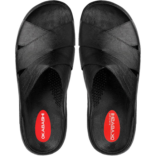 Okabashi Men's Black Milan Ergonomic Massaging Waterproof Sandal Shoes  (9-10) - Walmart.com