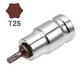 thumbnail image 2 of Uxcell 2.17'' Longitud 1/2-Pulgada Conducción Torx Brocas Sockets Acero S2 Tonalidad Plateada 1pcs T25 x 1/2", 2 of 4
